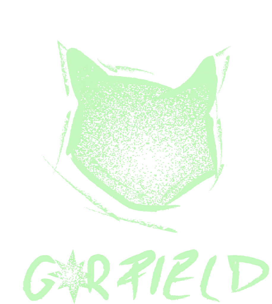 Garfield Logo Katzenkopf mit Schriftzug